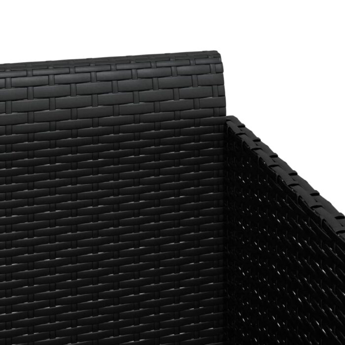 Chaise longue avec coussins noir 182x118x63 cm résine tressée – Image 5