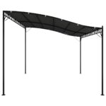 Auvent anthracite 4x3 m 180 g/m² tissu et acier – Image 2