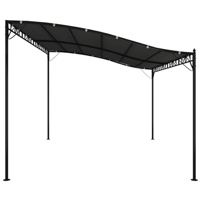 Auvent anthracite 4x3 m 180 g/m² tissu et acier – Image 2