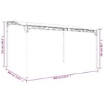 Auvent anthracite 4x3 m 180 g/m² tissu et acier – Image 6