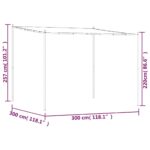 Belvédère blanc 3x3 m 180 g/m² tissu et acier – Image 6