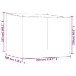 Belvédère beige 3x3 m 180 g/m² tissu et acier – Image 6