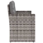 Banc de jardin avec coussins Gris 105 cm Résine tressée – Image 3