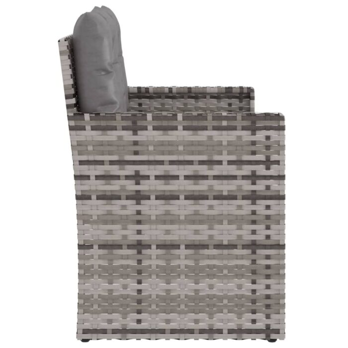 VXL8720845730116_g_en_hd_3.jpg Banc de jardin avec coussins Gris 105 cm Résine tressée – Image 3