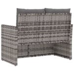 Banc de jardin avec coussins Gris 105 cm Résine tressée – Image 4