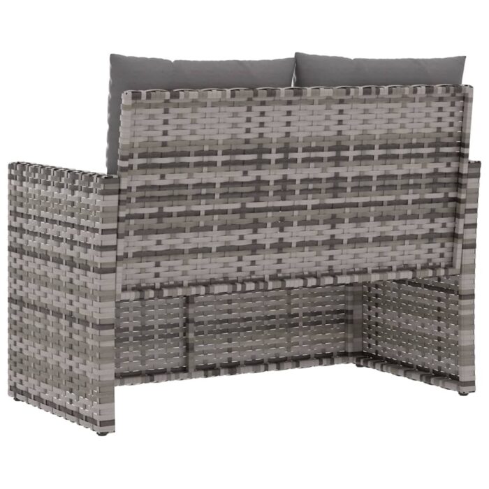 VXL8720845730116_g_en_hd_4.jpg Banc de jardin avec coussins Gris 105 cm Résine tressée – Image 4