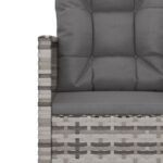 Banc de jardin avec coussins Gris 105 cm Résine tressée – Image 5