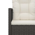 Fauteuil de jardin avec coussins Noir Résine tressée – Image 5