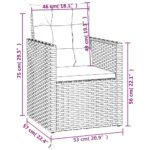 Fauteuil de jardin avec coussins Noir Résine tressée – Image 6