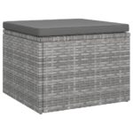 Canapé de jardin 3 places avec toit et repose-pieds Gris – Image 6