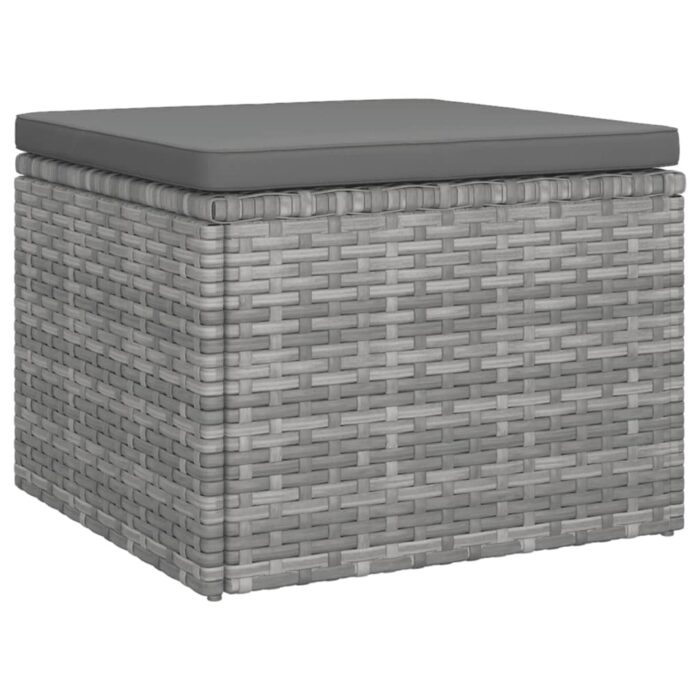 Canapé de jardin 3 places avec toit et repose-pieds Gris – Image 6