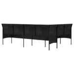 Canapé de jardin en forme de L et coussins noir résine tressée – Image 3