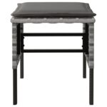 Repose-pieds de jardin et coussins lot de 4 Gris Résine tressée – Image 3