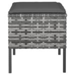 Repose-pieds de jardin et coussins lot de 4 Gris Résine tressée – Image 4