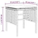 Repose-pieds de jardin et coussins lot de 4 Gris Résine tressée – Image 6