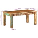 Table basse 100x55x45 cm bois de récupération massif – Image 6
