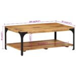 Table basse 2 niveaux 100x55x38cm bois manguier massif et acier – Image 6