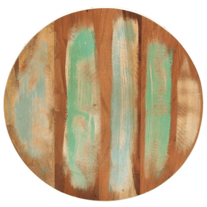 Table basse en forme de bol blanc bois de récupération massif – Image 2