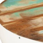 Table basse en forme de bol blanc bois de récupération massif – Image 4