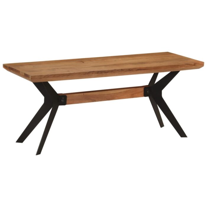 Banc de salle à manger 110x40x46 cm bois massif acacia et acier – Image 1