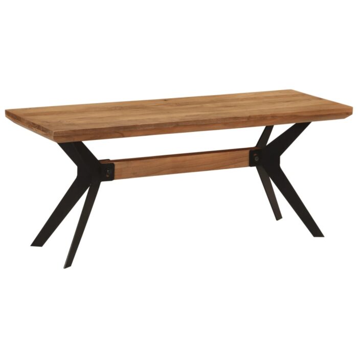 Banc de salle à manger 110x40x46 cm bois massif acacia et acier – Image 10