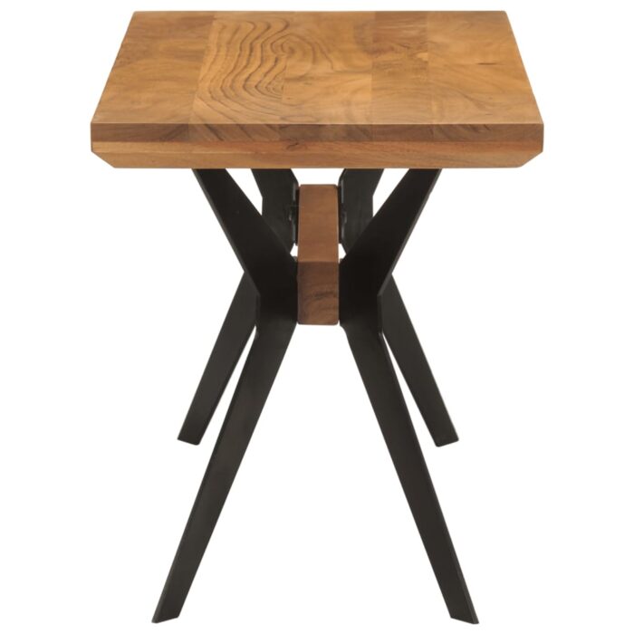Banc de salle à manger 110x40x46 cm bois massif acacia et acier – Image 2