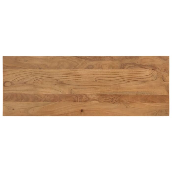 Banc de salle à manger 110x40x46 cm bois massif acacia et acier – Image 3