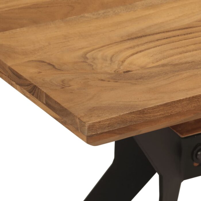 Banc de salle à manger 110x40x46 cm bois massif acacia et acier – Image 4