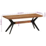 Banc de salle à manger 110x40x46 cm bois massif acacia et acier – Image 6