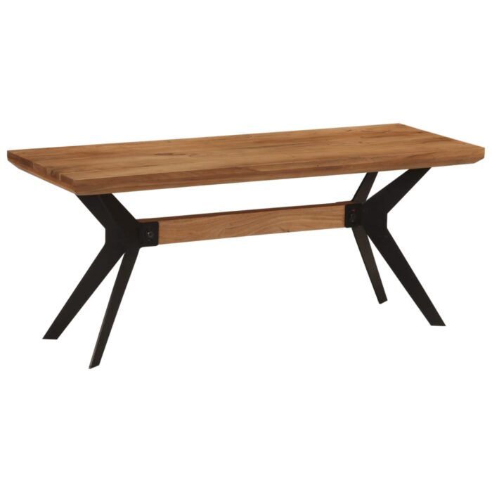 Banc de salle à manger 110x40x46 cm bois massif acacia et acier – Image 7