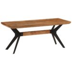 Banc de salle à manger 110x40x46 cm bois massif acacia et acier – Image 8