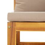 Canapés d'angle sectionnels 2 pcs coussins taupe Bois acacia – Image 5