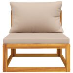 Salon de jardin 3 pcs avec coussins bois massif d'acacia – Image 2