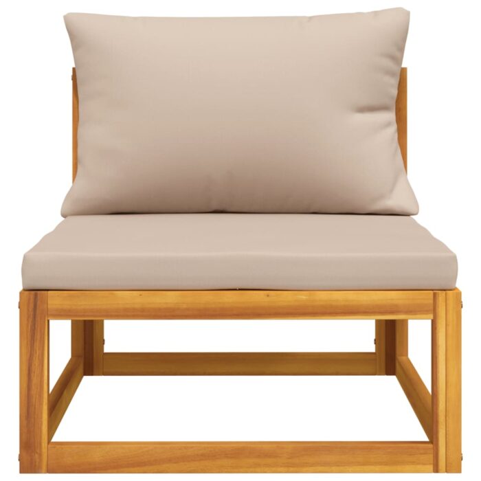 Salon de jardin 3 pcs avec coussins bois massif d'acacia – Image 2