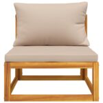 Salon de jardin avec coussins 2 pcs bois massif acacia – Image 2
