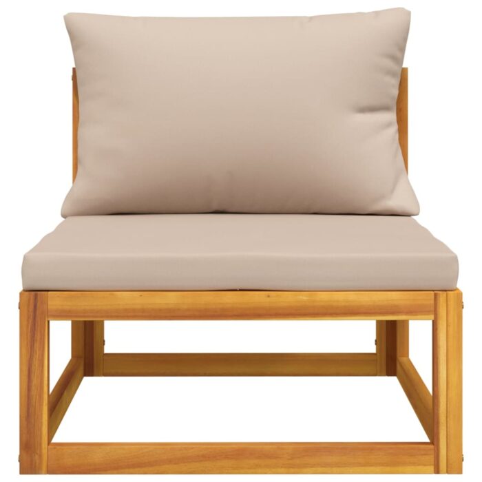 Salon de jardin avec coussins 2 pcs bois massif acacia – Image 2