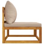 Salon de jardin avec coussins 2 pcs bois massif acacia – Image 3