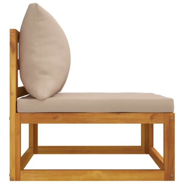 Salon de jardin avec coussins 2 pcs bois massif acacia – Image 3