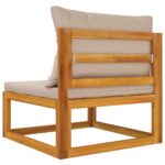 Salon de jardin avec coussins 2 pcs bois massif acacia – Image 4