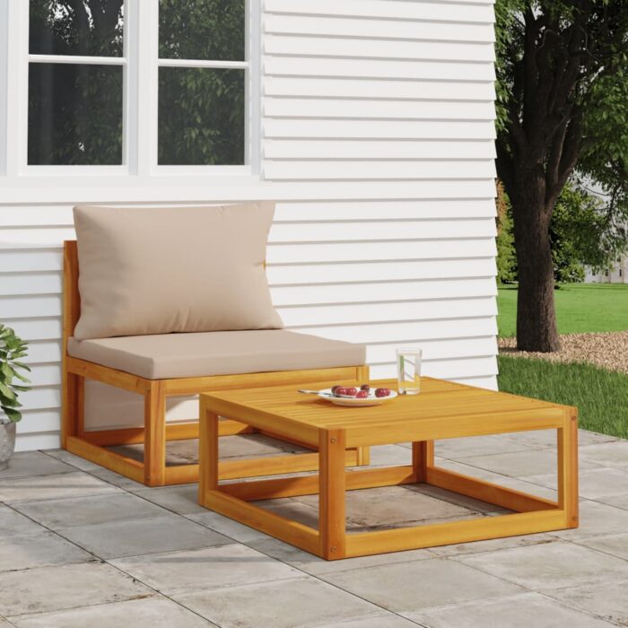 VXL8720845731489_m_en_hd_1.jpg Salon de jardin avec coussins 2 pcs bois massif acacia – Image 1