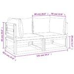 Canapés d'angle sectionnels 2 pcs coussins gris clair acacia – Image 6