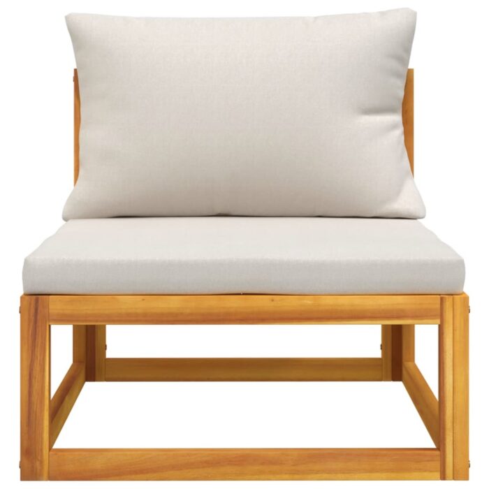 Salon de jardin avec coussins 2 pcs bois massif acacia – Image 2