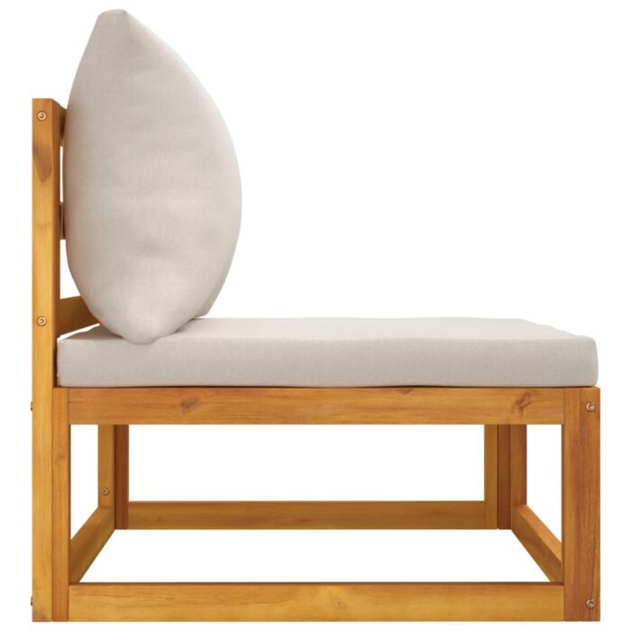 Salon de jardin avec coussins 2 pcs bois massif acacia – Image 3
