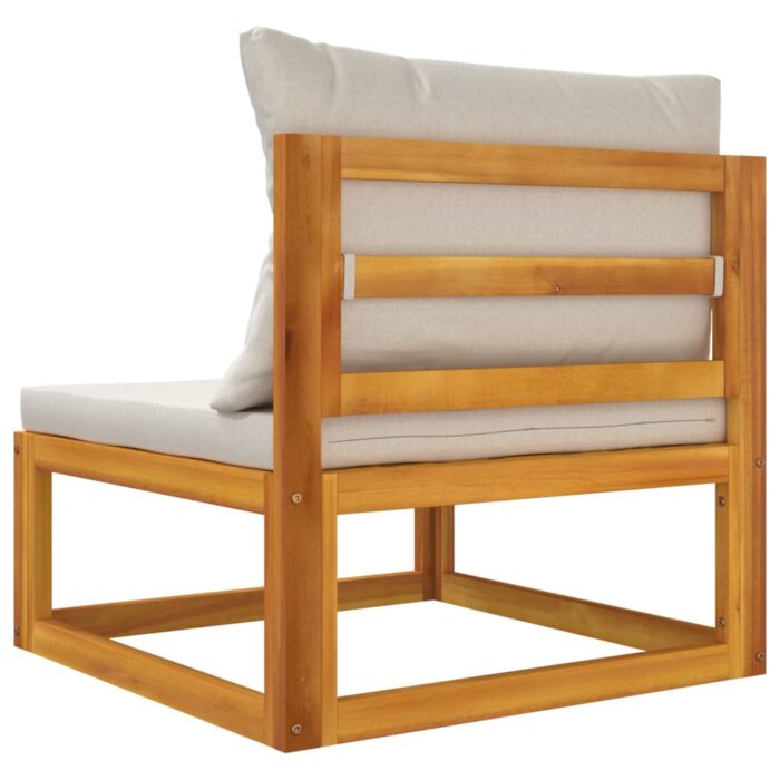 Salon de jardin avec coussins 2 pcs bois massif acacia – Image 4