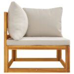 Salon de jardin avec coussins 2 pcs bois massif acacia – Image 5