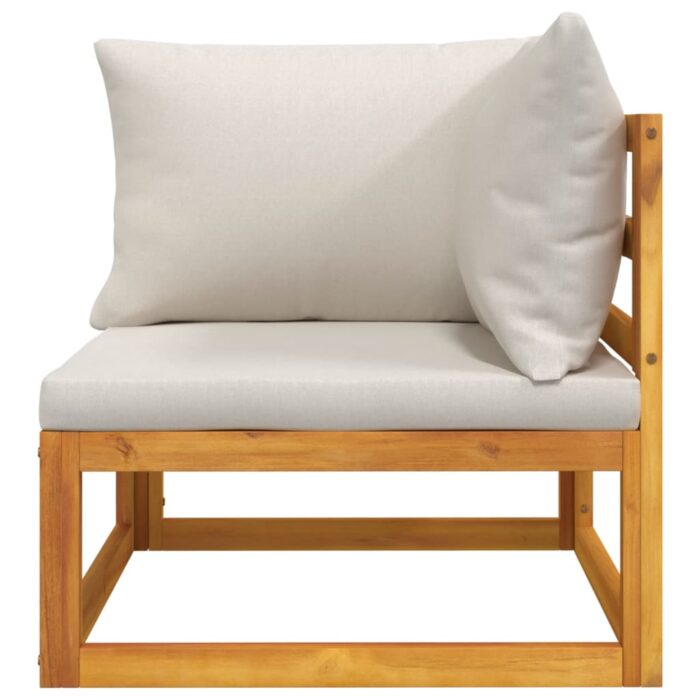 Salon de jardin avec coussins 2 pcs bois massif acacia – Image 6