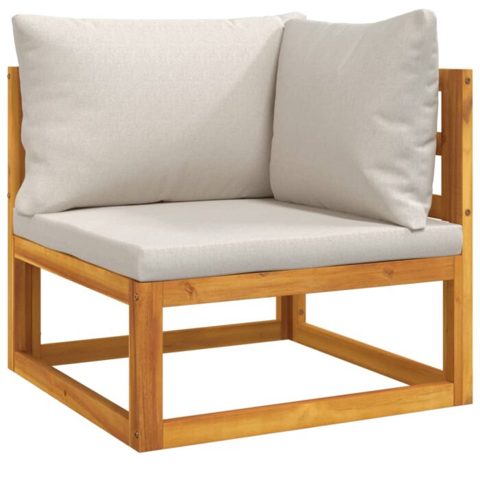 Salon de jardin avec coussins 2 pcs bois massif acacia – Image 7