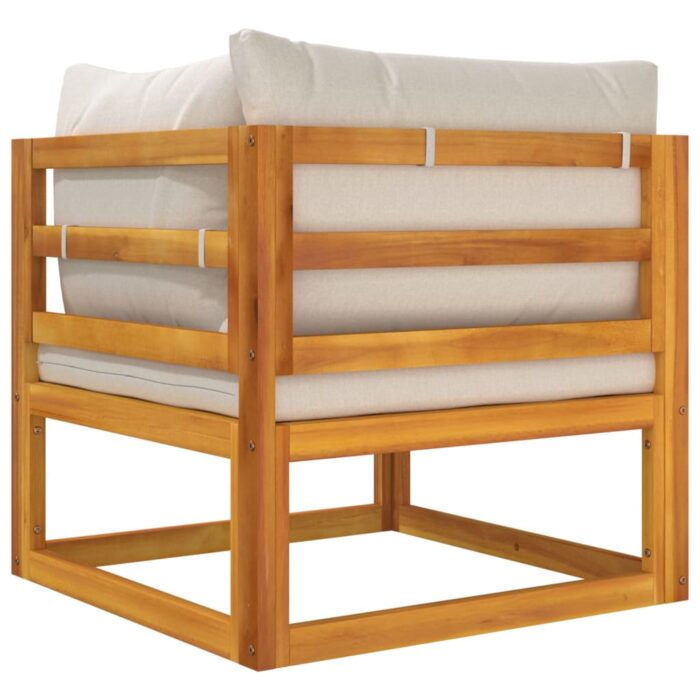 Salon de jardin avec coussins 2 pcs bois massif acacia – Image 8