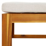 Repose-pied de jardin coussin gris clair bois massif d'acacia – Image 5