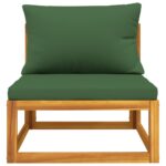 Salon de jardin avec coussins 2 pcs bois massif acacia – Image 2